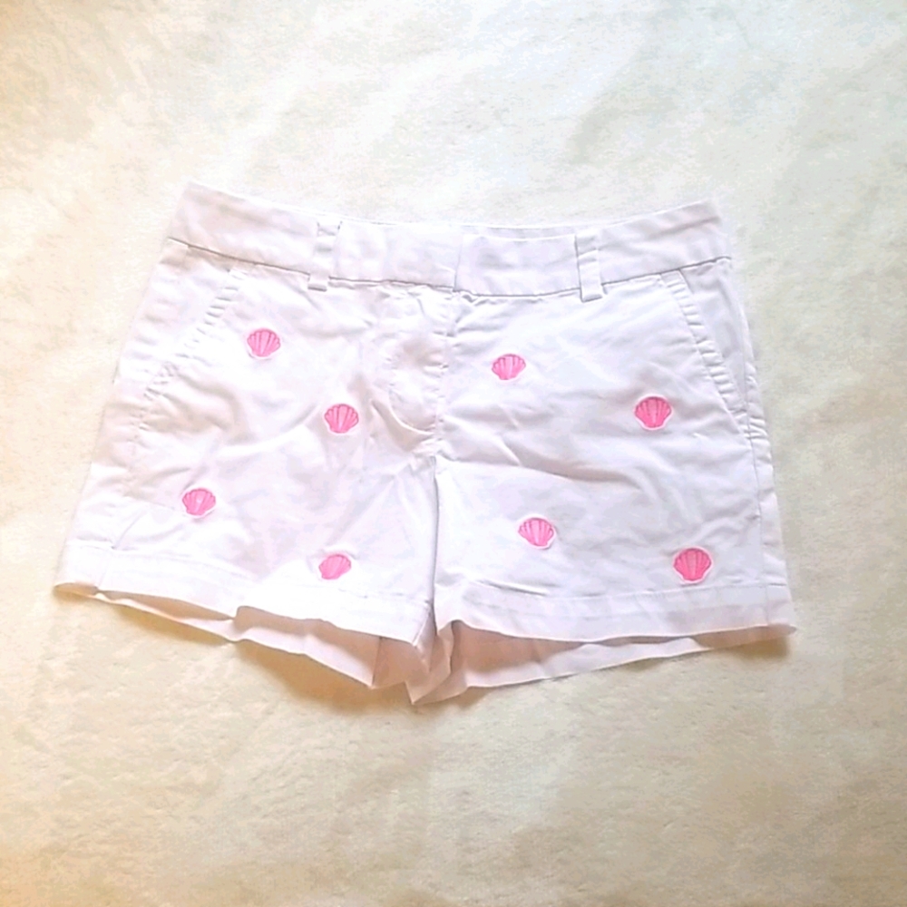 White and Pink Seashell shorts